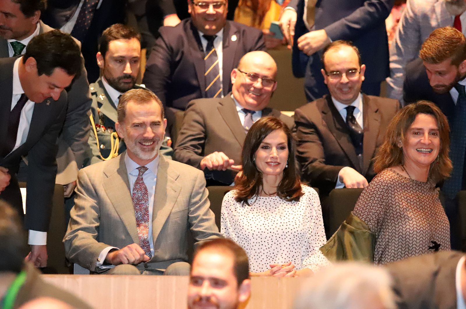Imágenes de los Reyes Don Felipe y Doña Letizia en el congreso del 50 aniversario de Doñana