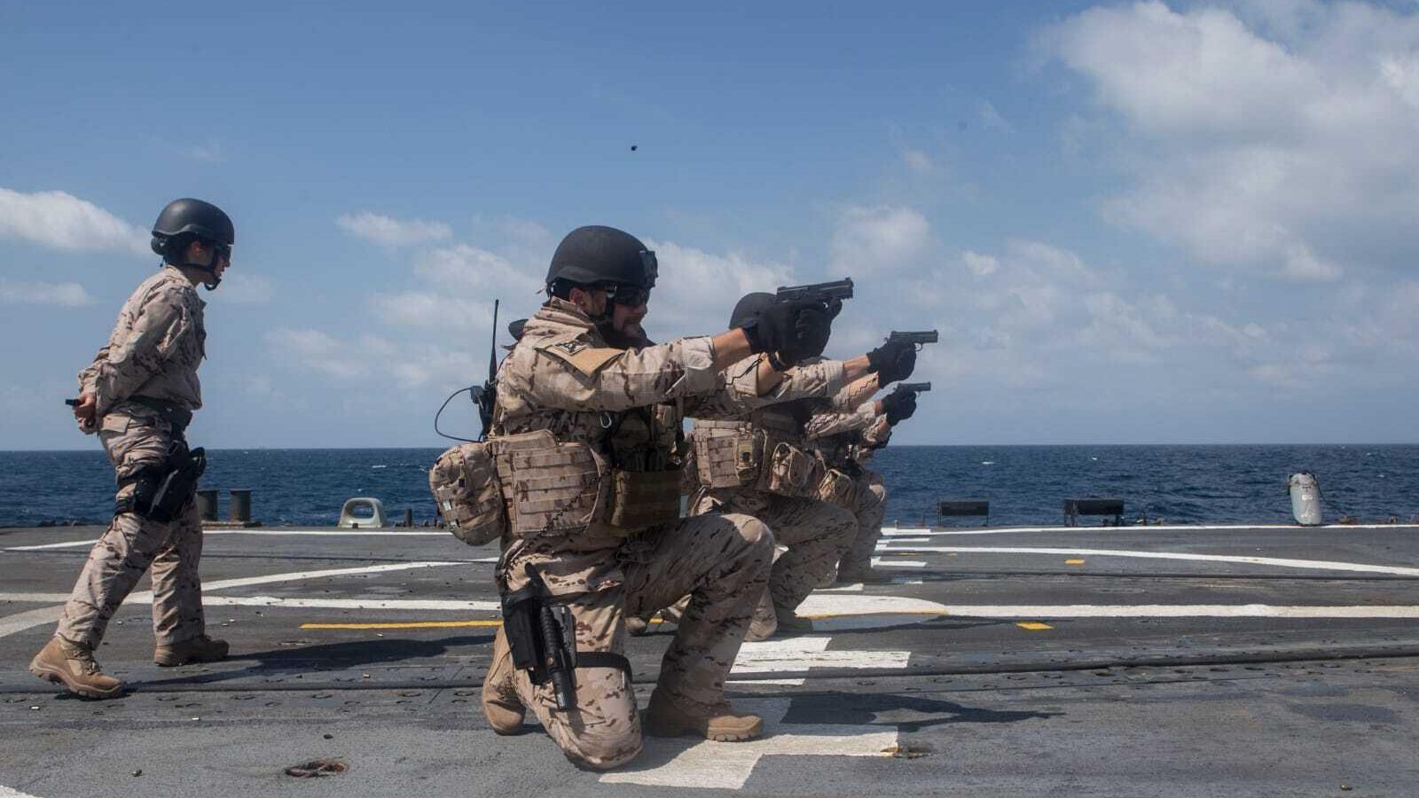 La sargento primero en los adiestramientos.