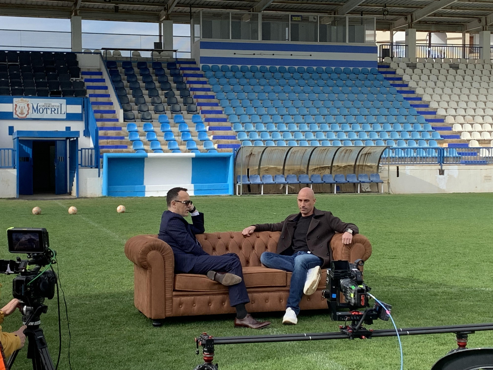 Risto Mejide y Luis Rubiales durante un momento de la entrevista