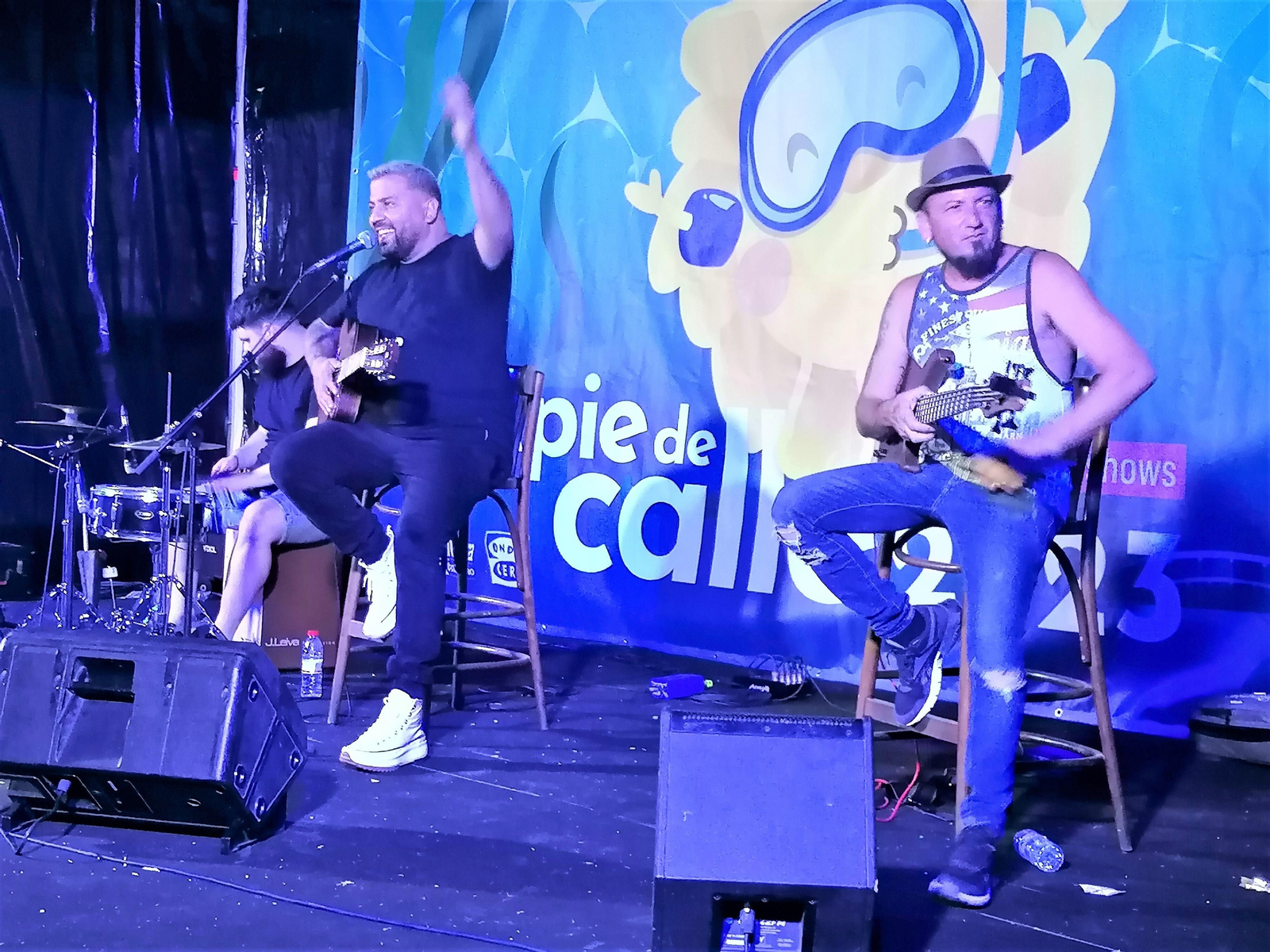 Jesús Cortés durante su actuación en Aguadulce.