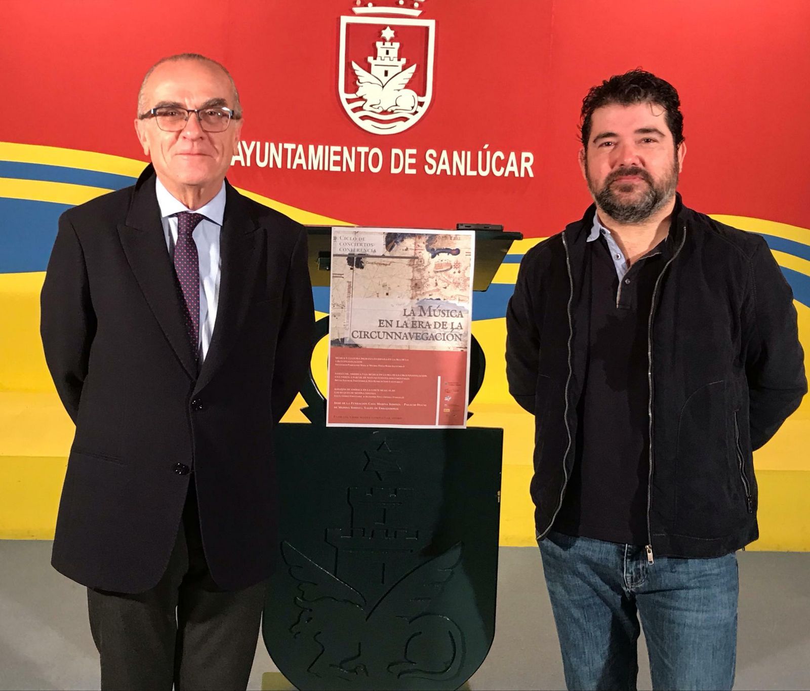 El concejal de Cultura, Manuel Lobato, y el director del Conservatorio, Daniel Vissi, en la presentación del programa conmemorativo.