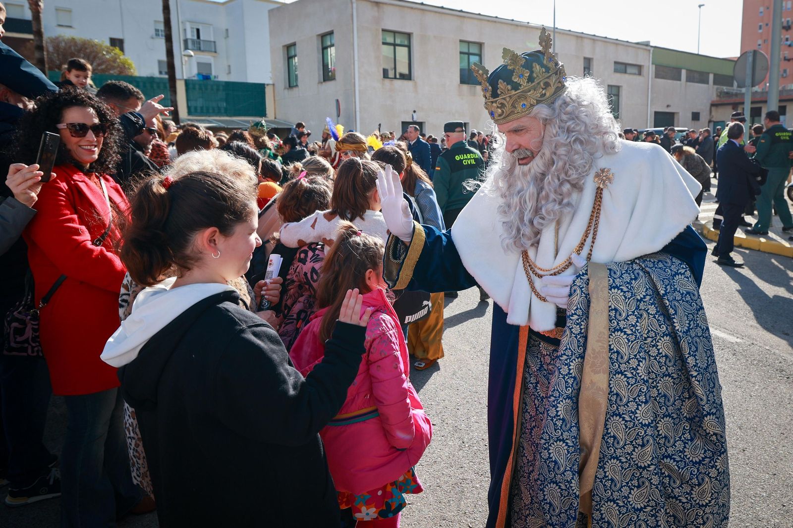 Los Reyes Magos, en la Comandancia de la Guardia Civil en Cádiz.