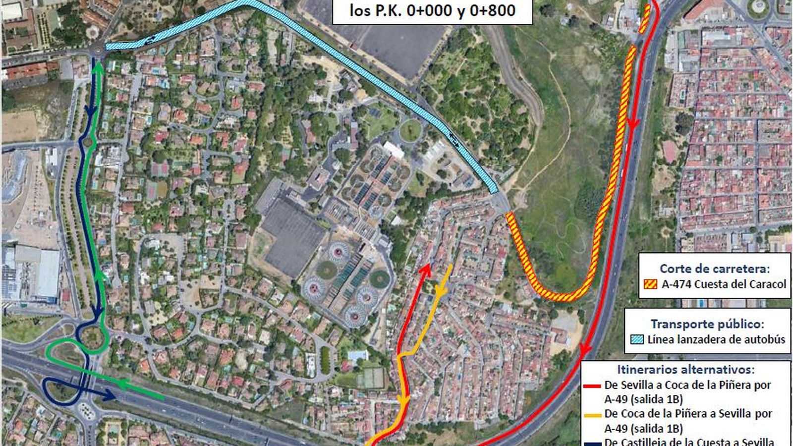 Itinerarios alternativos durante los tres meses de obra.