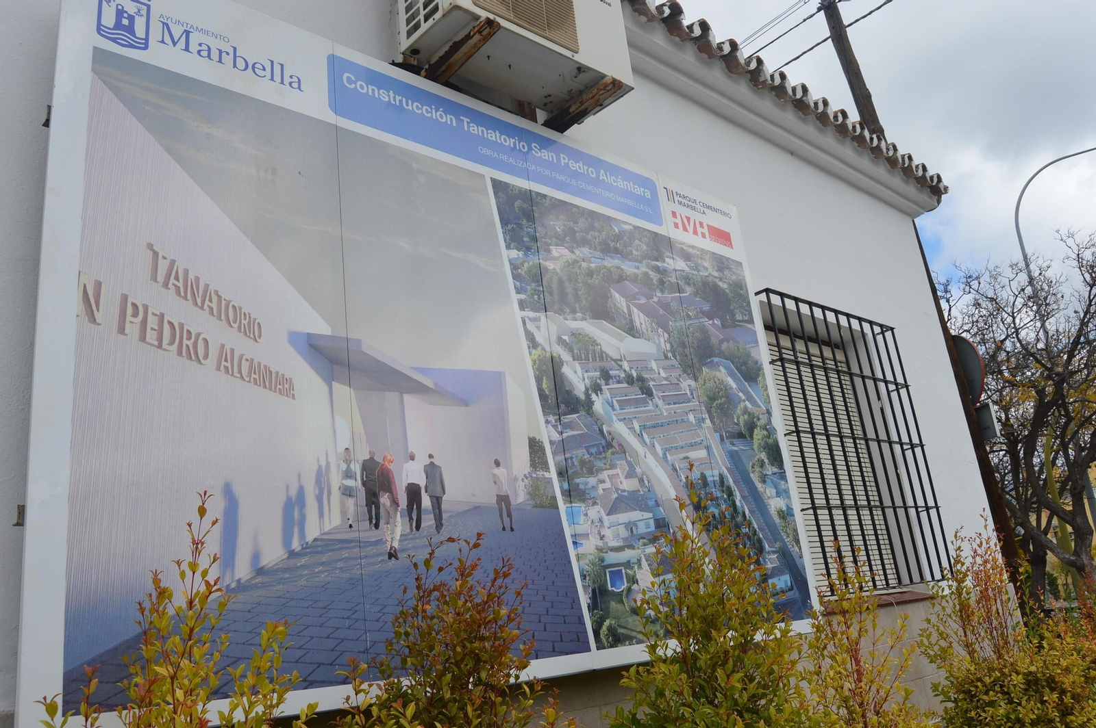 Cartel en el tanatorio.