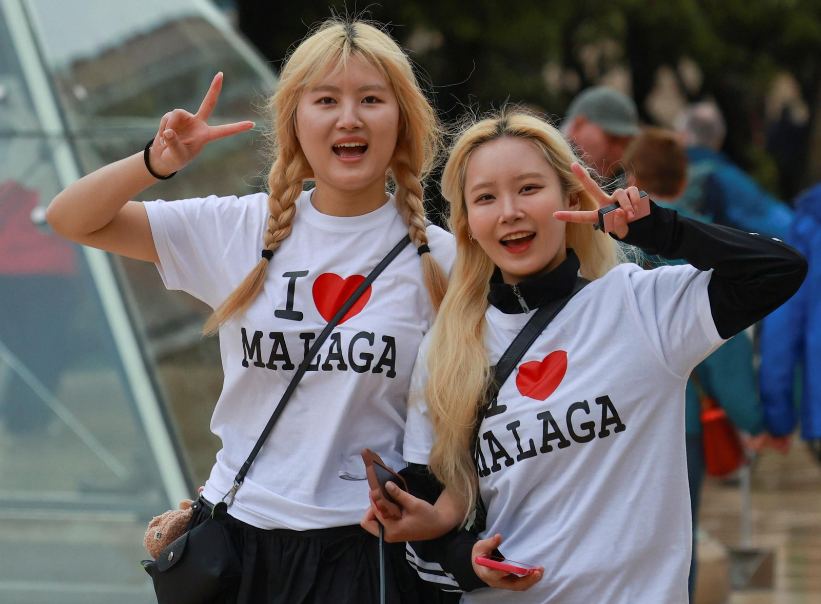 Turistas asiáticas en Málaga.