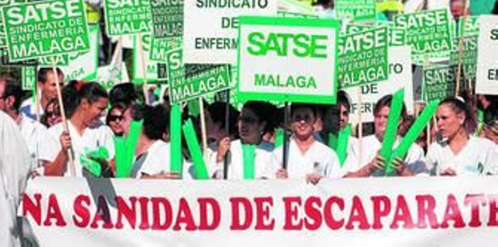 Una protesta de los enfermeros contra los recortes sanitarios.