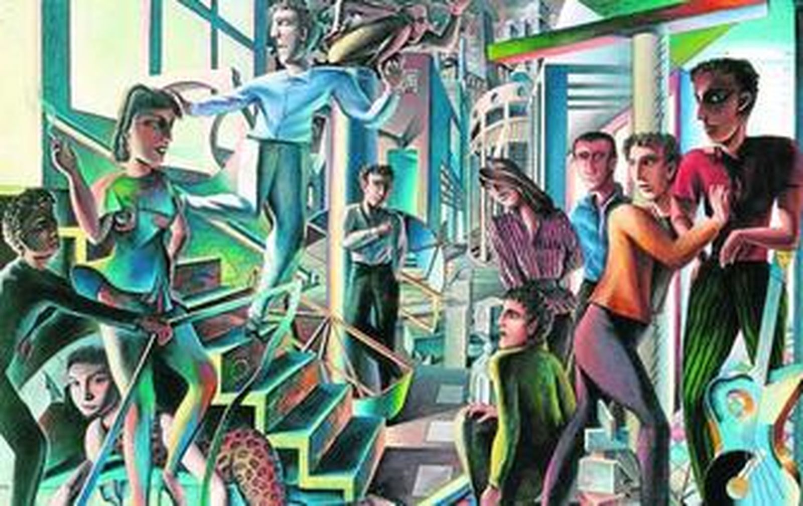 'Escena, personajes a la salida de un concierto de rock', un cuadro de Guillermo Pérez Villalta pintado en 1979.