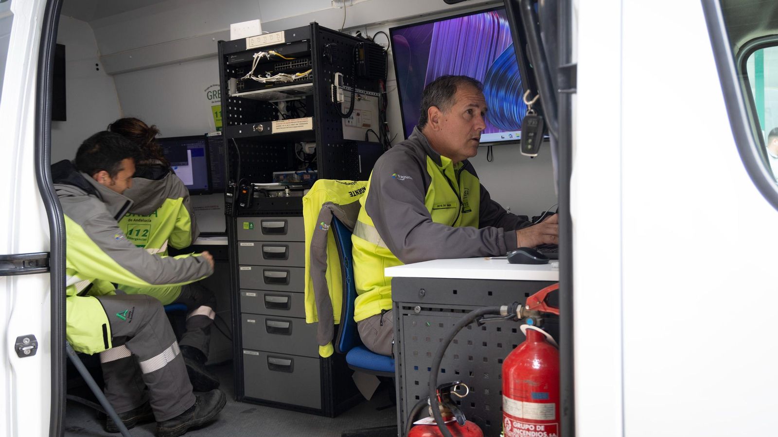 El puesto de mando de la Junta en El Palmar.