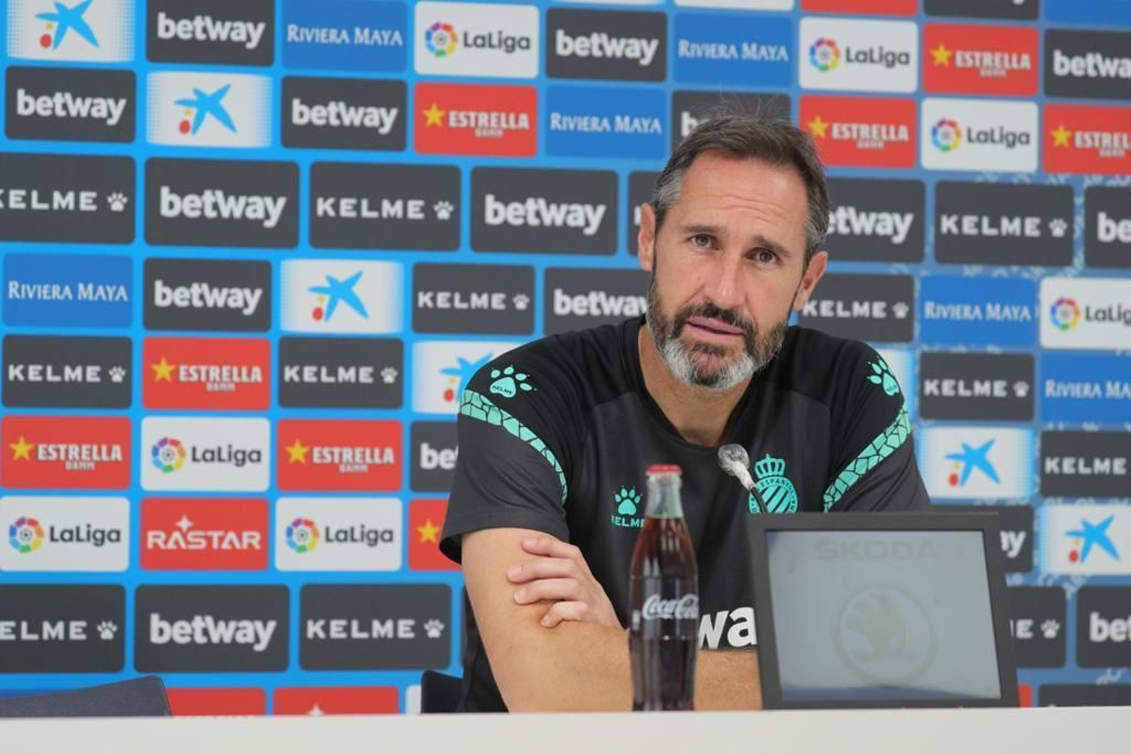 Vicente Moreno, durante la rueda de prensa previa.