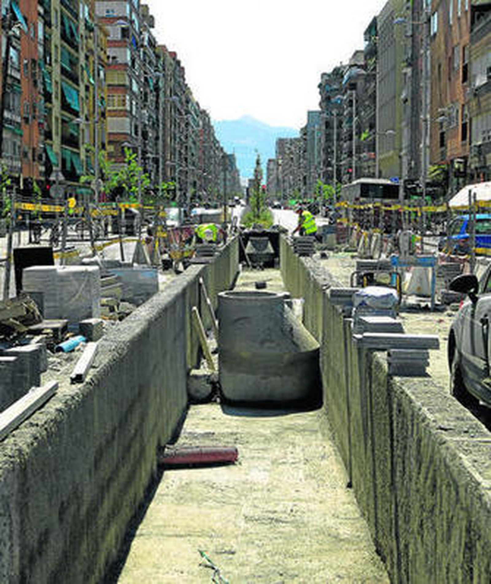 Foto reciente de los trabajos de construcción del Metro por la capital.