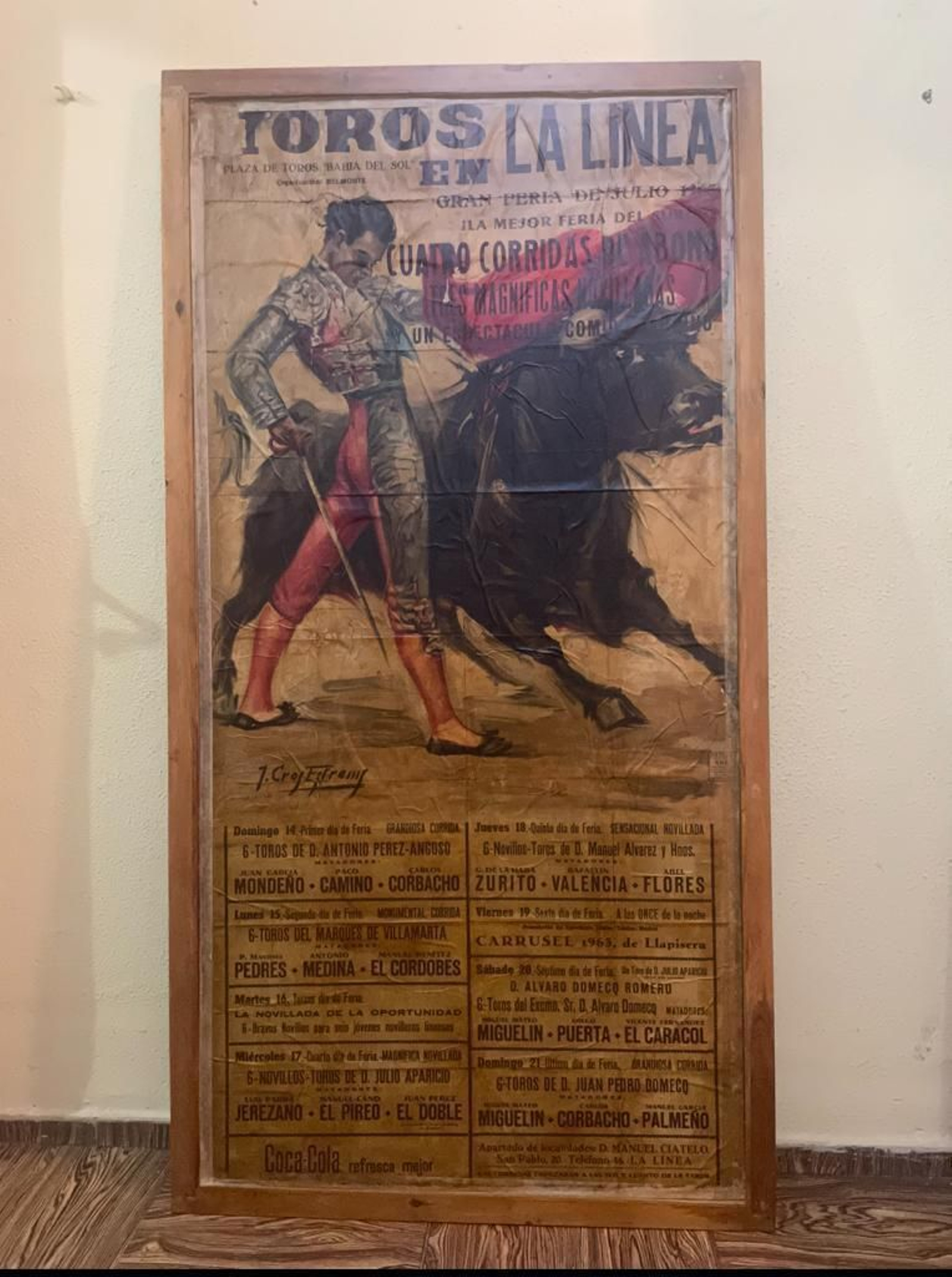 Cartel taurino con Juan Pérez Navas.