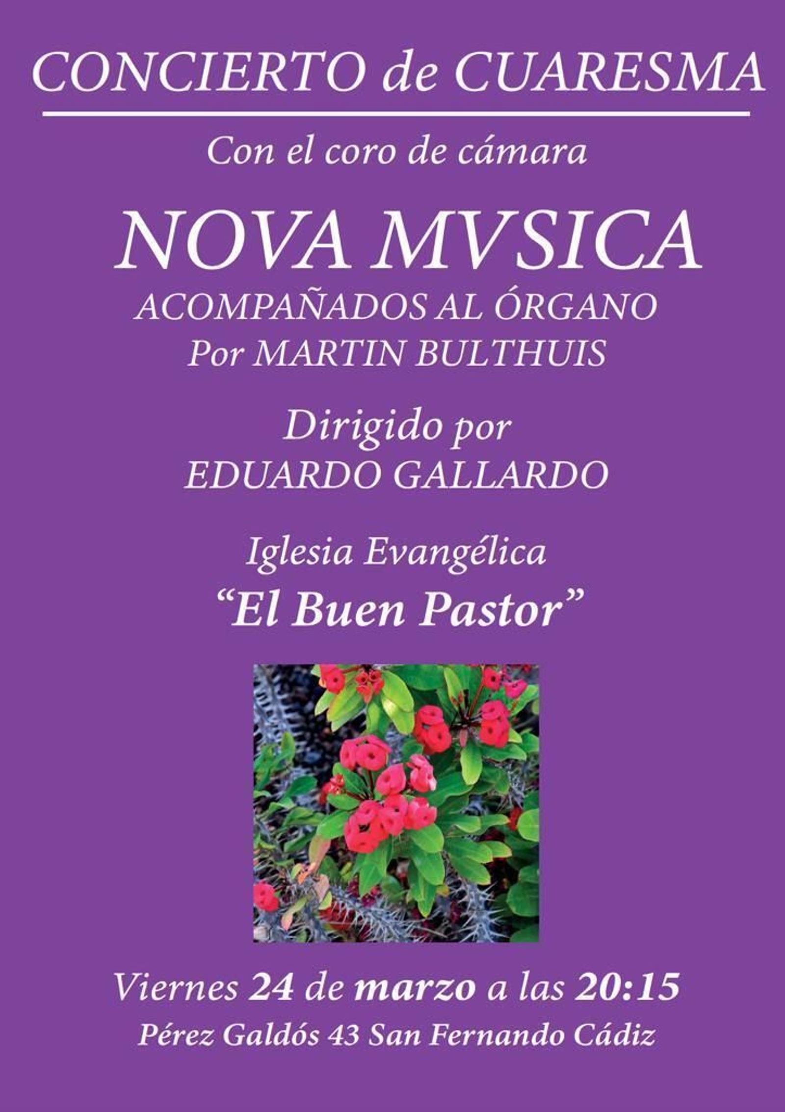 Concierto de Cuaresma en la iglesia evangélica El Buen Pastor Concierto de Cuaresma en la iglesia evangélica El Buen Pastor