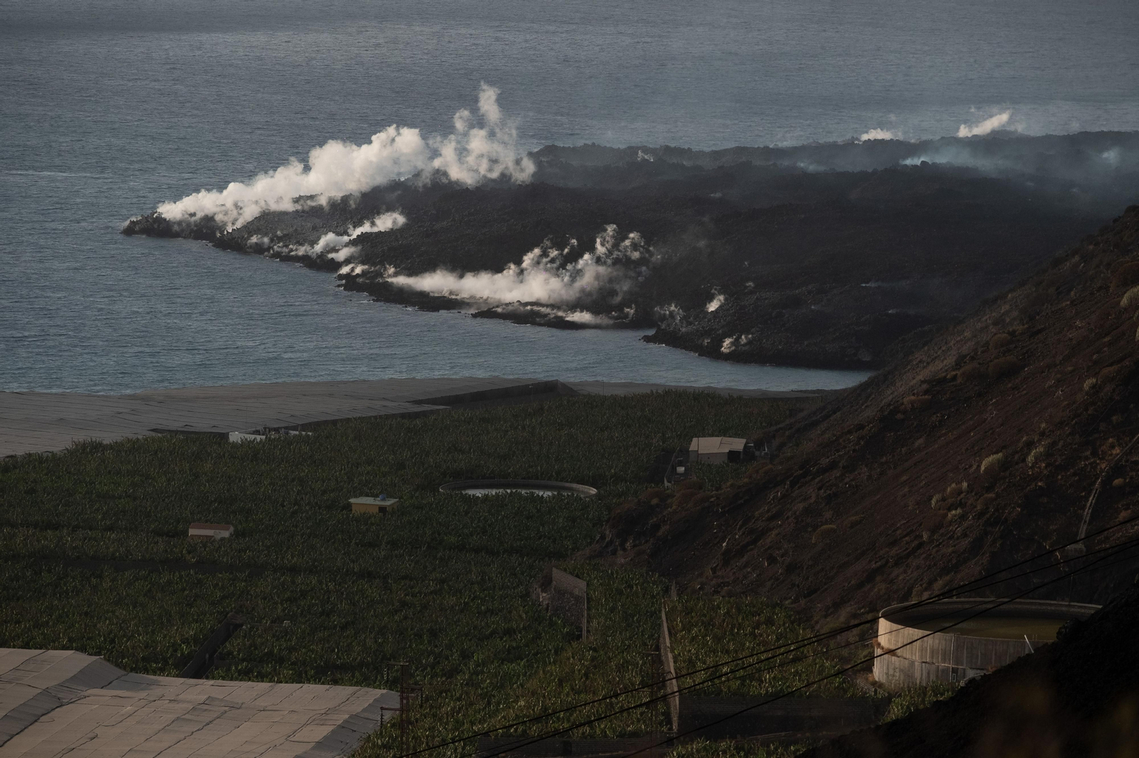 La fajana que ha creado el volcán de la Palma.