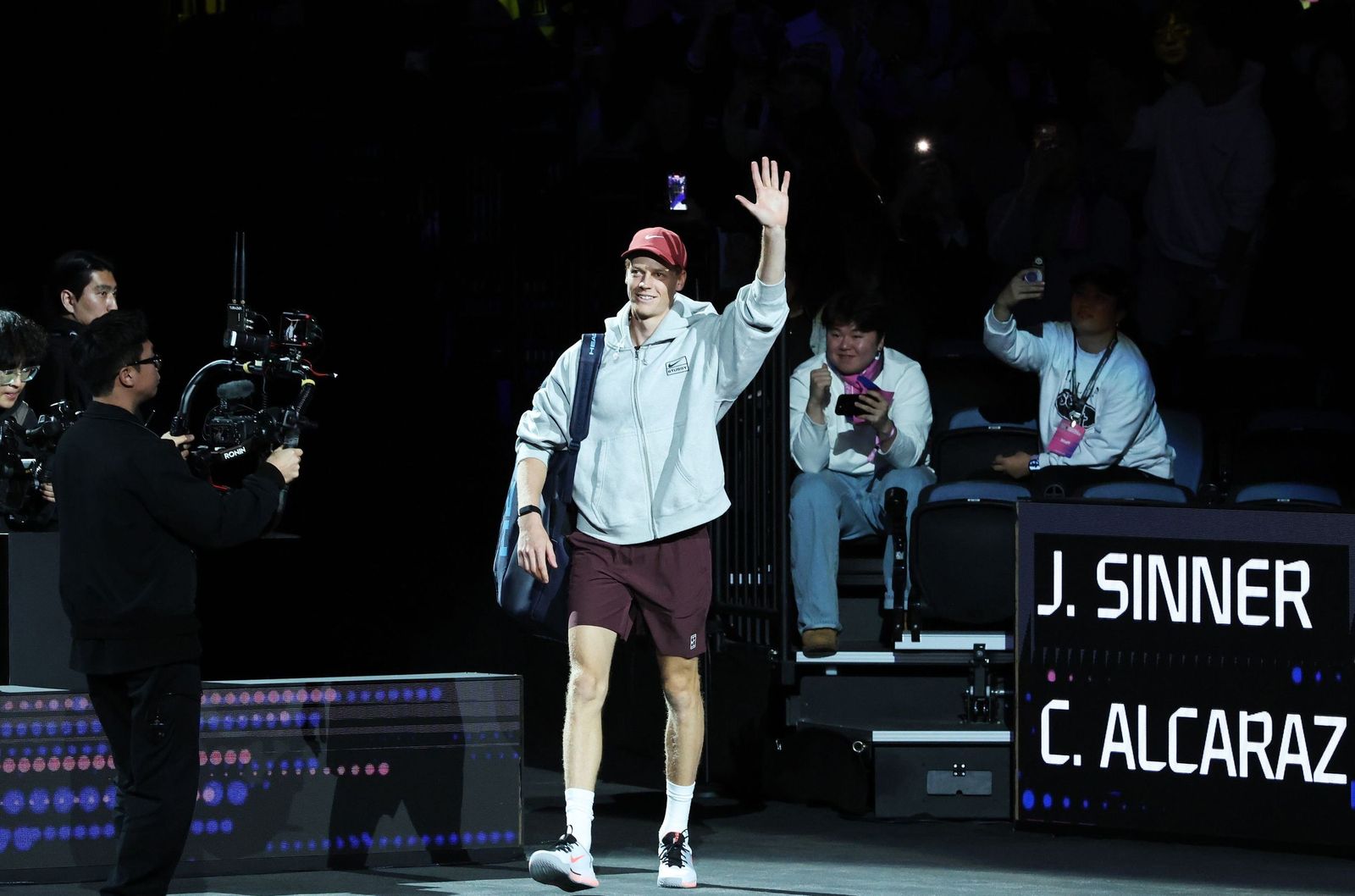 Las fotos de la exhibición entre Alcaraz y Sinner