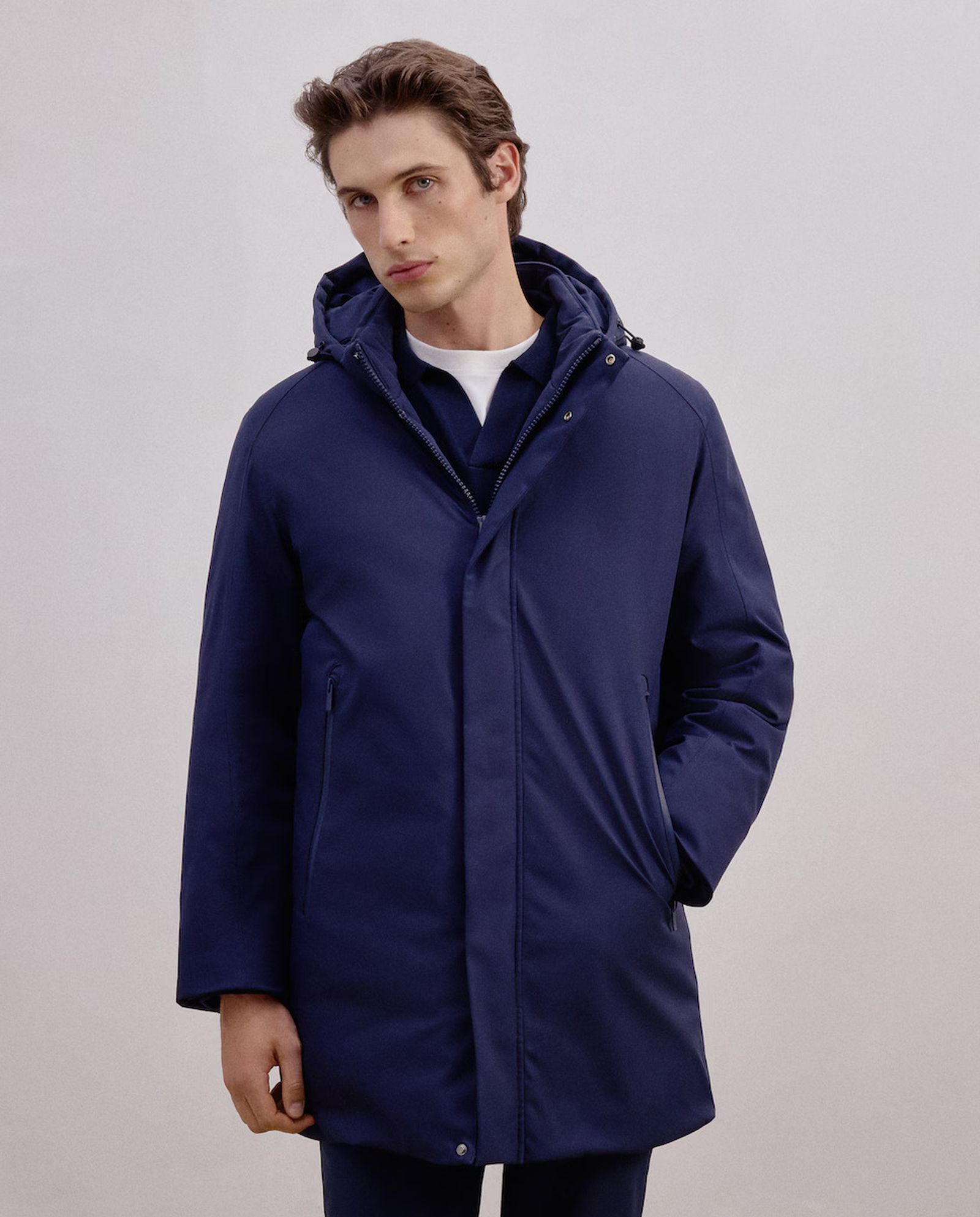 Parka larga comfortech con capucha Dustin