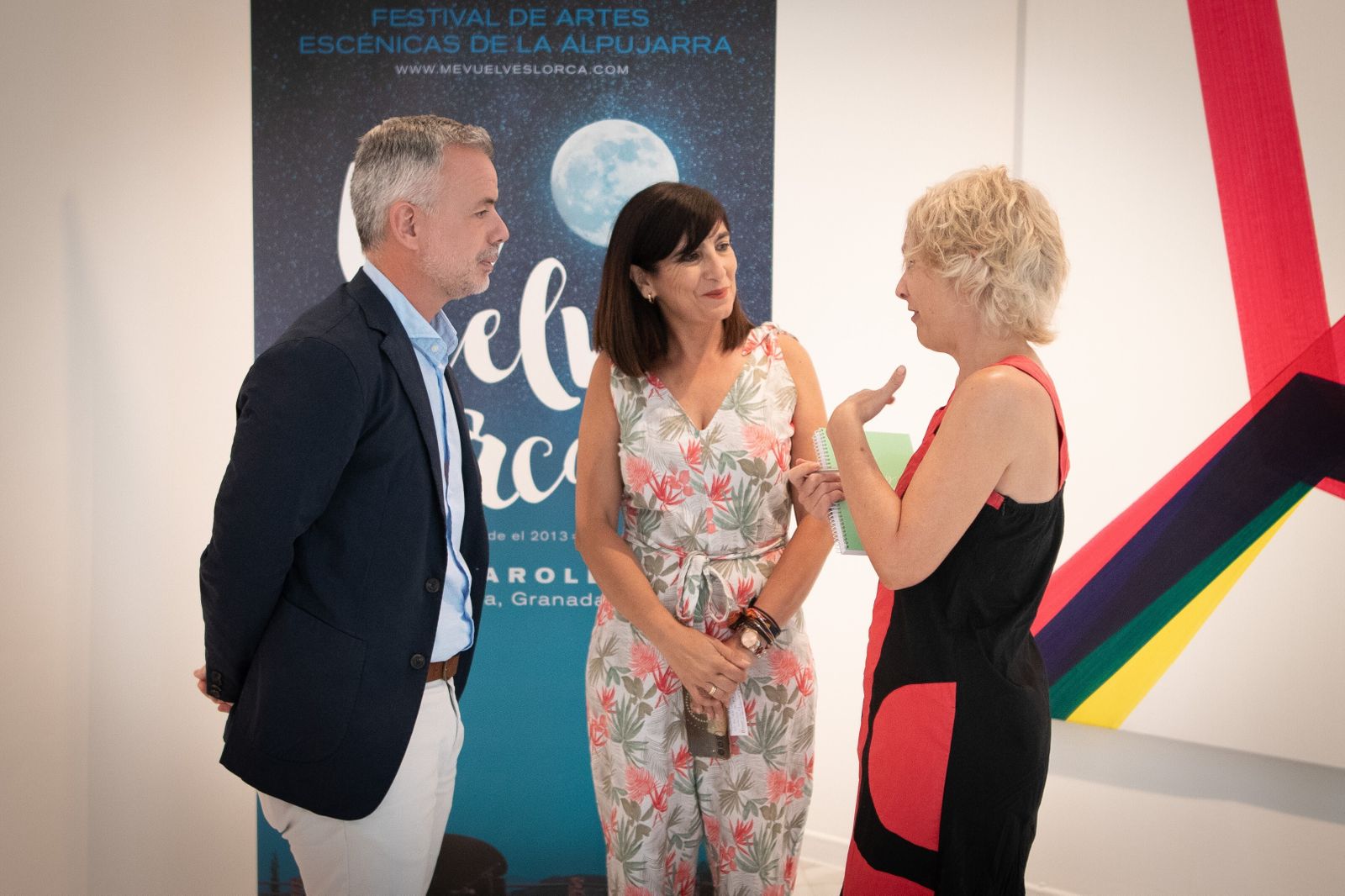 Navarro Díaz junto a Pilar Caracuel y Ana Kemp durante la presentación del festival.