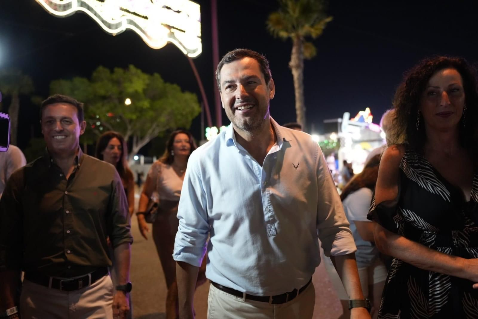 Juanma Moreno en la Feria de Almería.