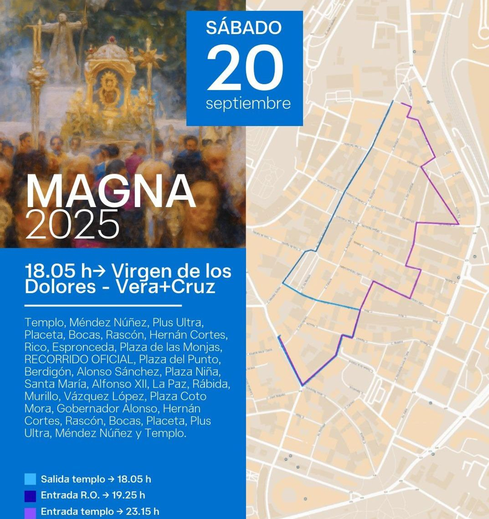 Recorrido de la Virgen de los Dolores Coronada en la Magna Mariana de Huelva.