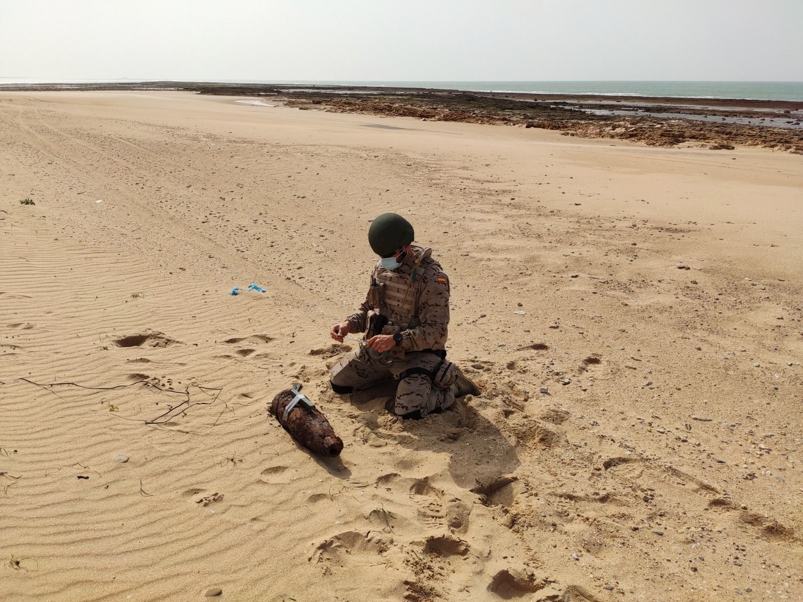 El proyectil encontrado en Torregorda.