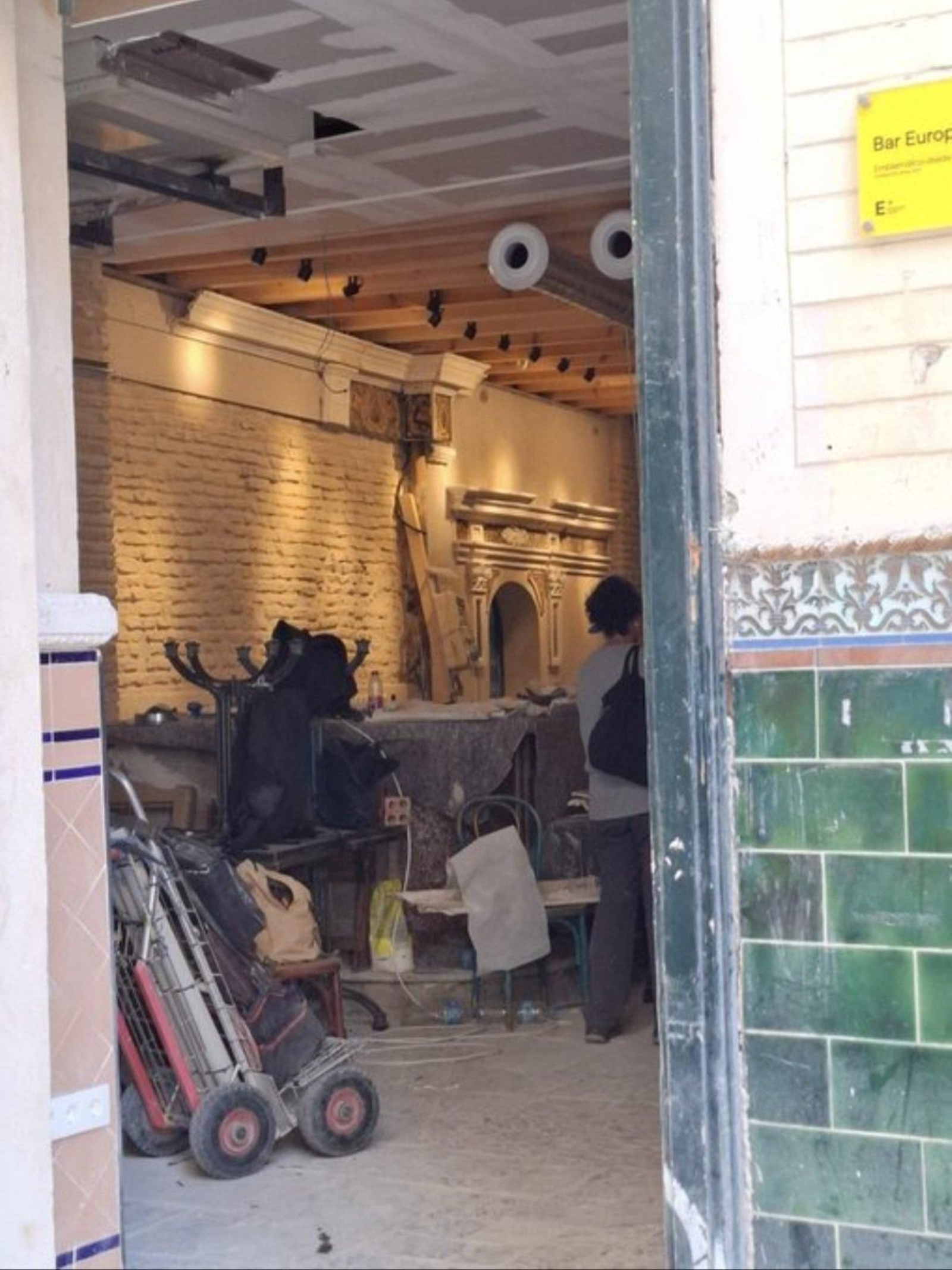 Las obras en el antiguo Bar Europa.