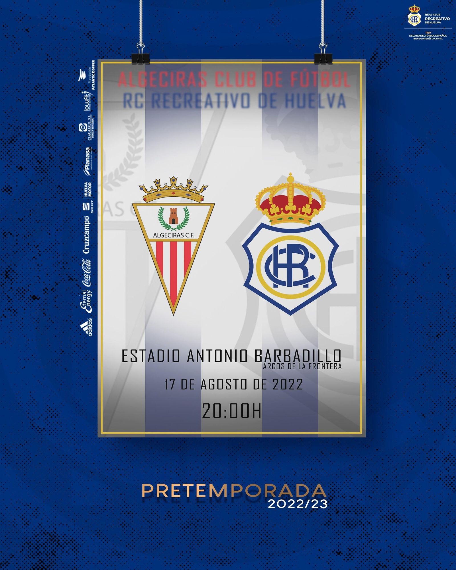 Cartel anunciador del amistoso entre el Algeciras y el Decano.