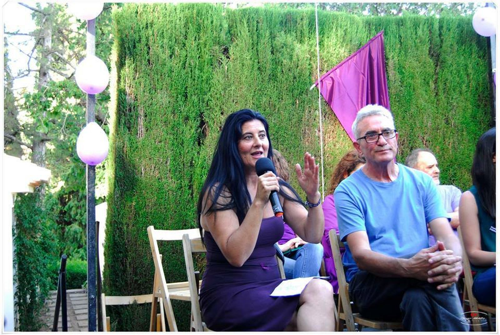 Eva María Espino, con Diego Cañamero en un acto de Podemos