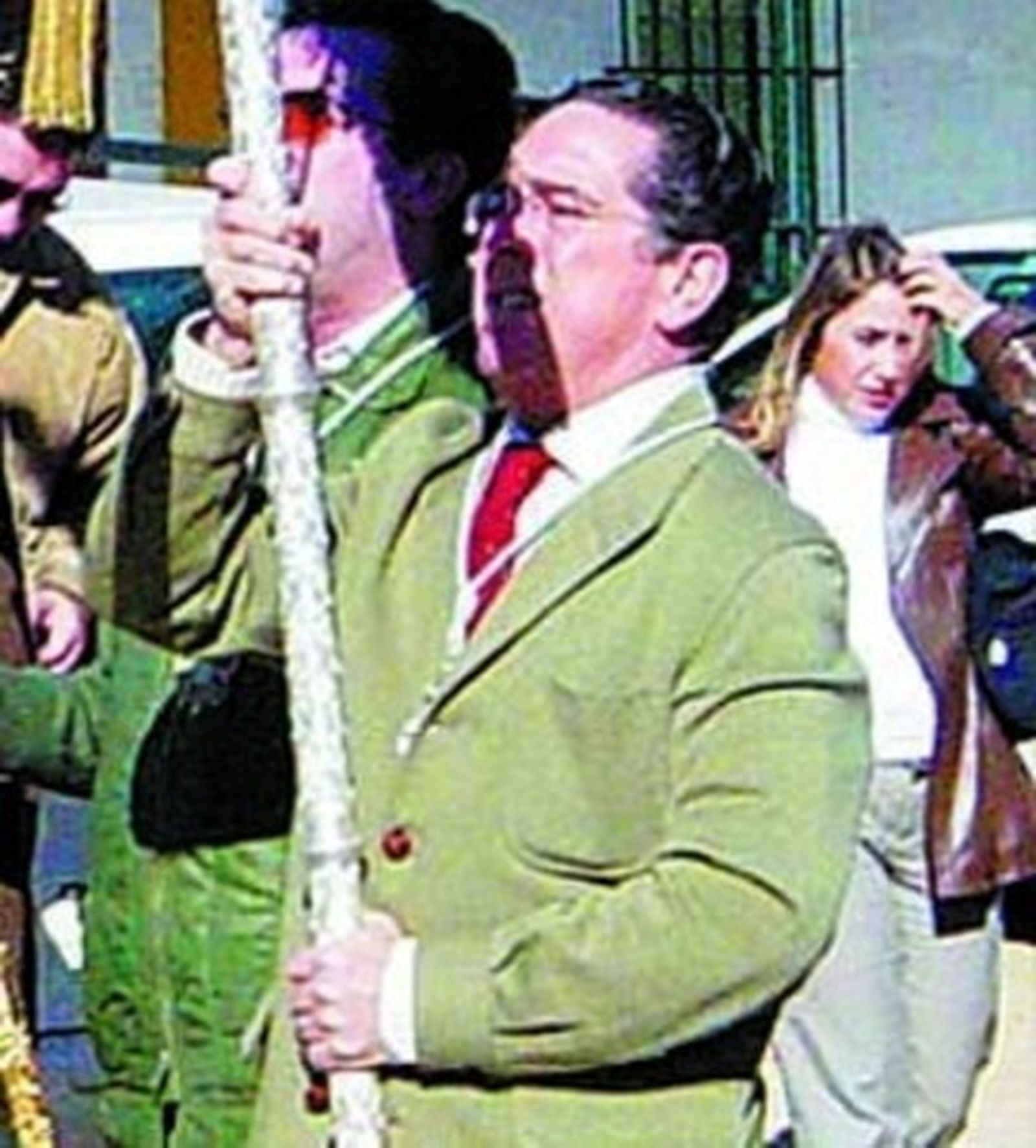 Muñoz con el Simpecado de Jerez.