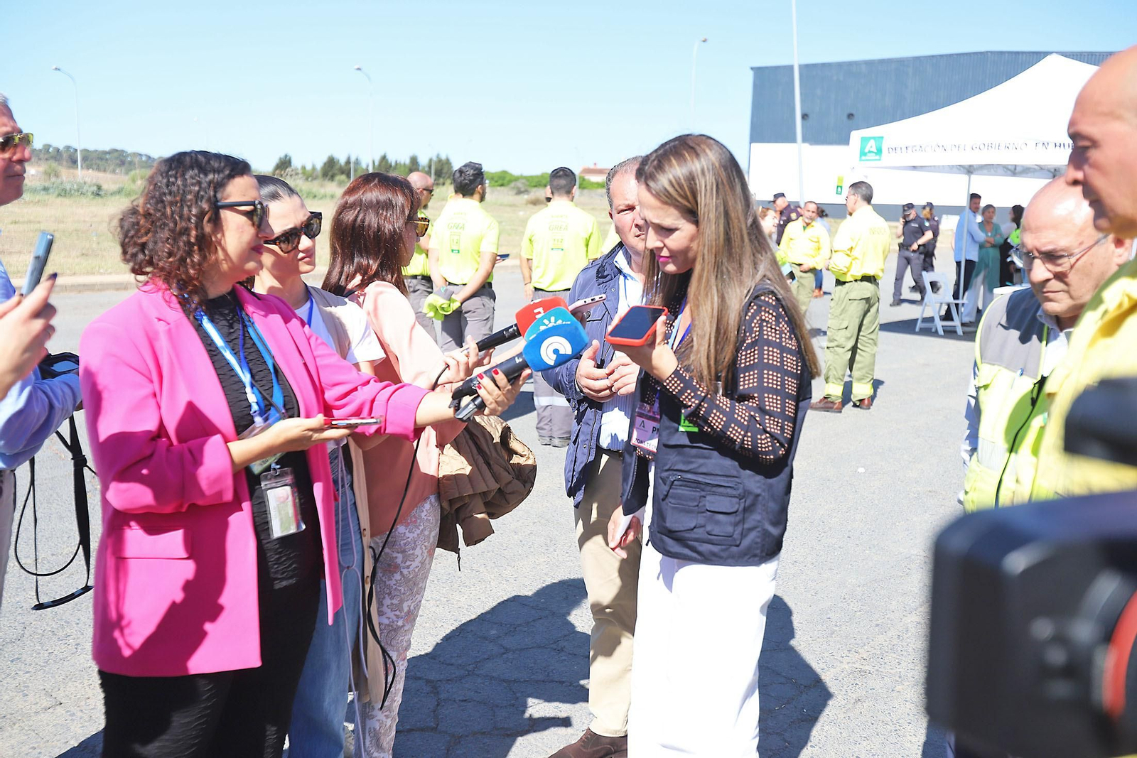 Imágenes del simulacro de incendio forestal que la Junta organiza en Aljaraque