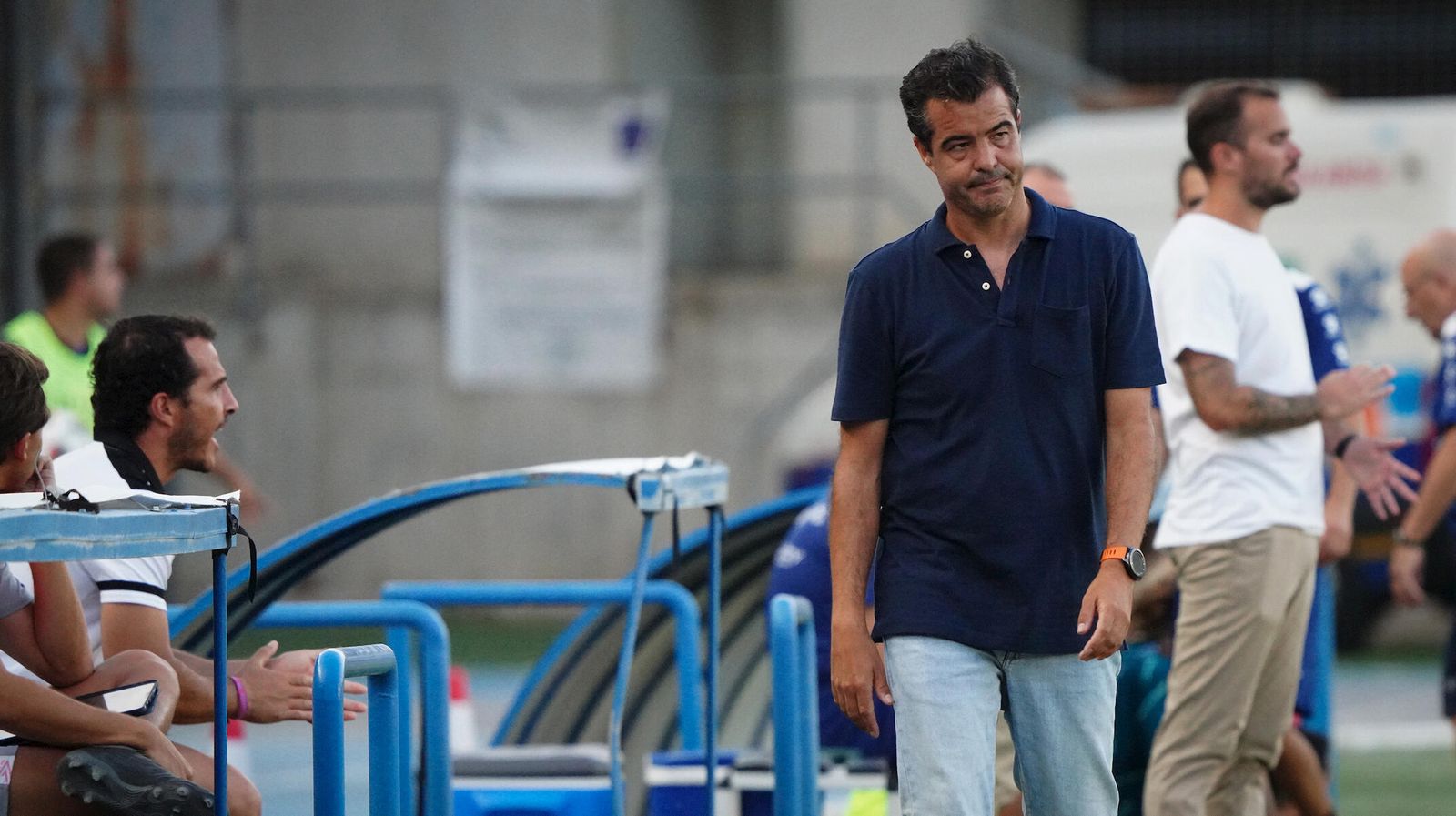 Pérez Herrera, con gesto contrariado en el partido ante el Yeclano.