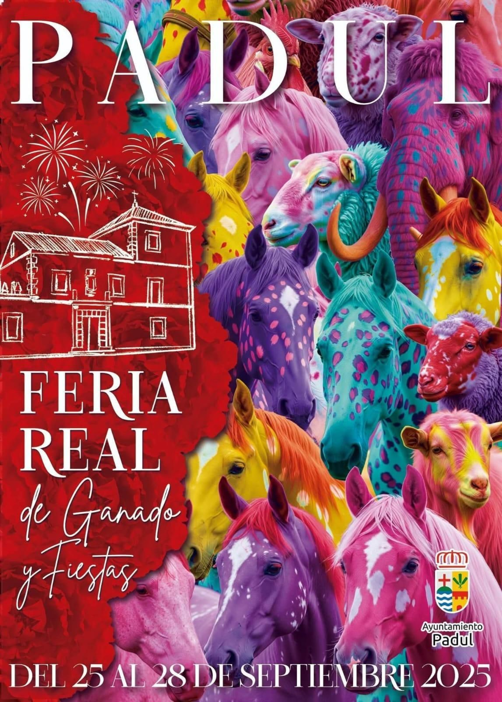 Cartel oficial de la Feria Real de Ganado y Fiestas de Padul 2025.