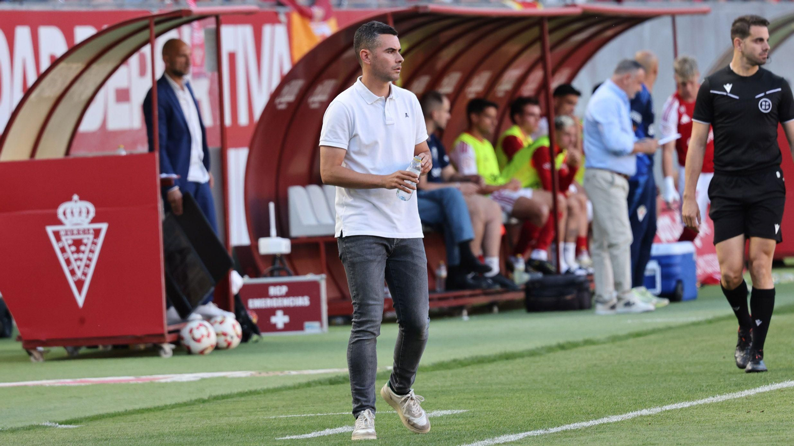 Fran Justo, durante el partido en el Enrique Roca de Murcia.