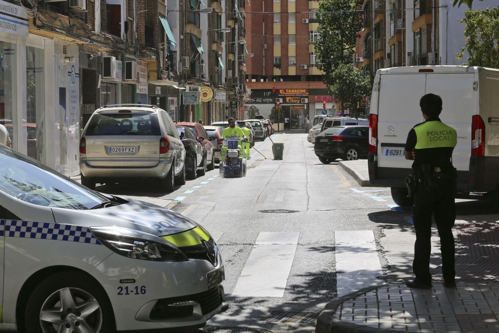 Trabajos para la zona azul en el entorno de La Unión