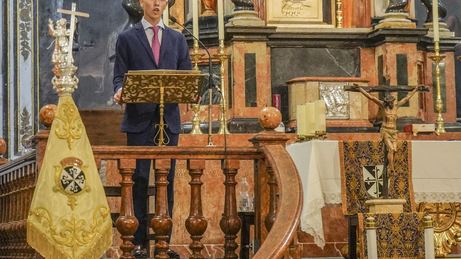 El pregonero de la Juventud, Pedro Navas, durante su intervención