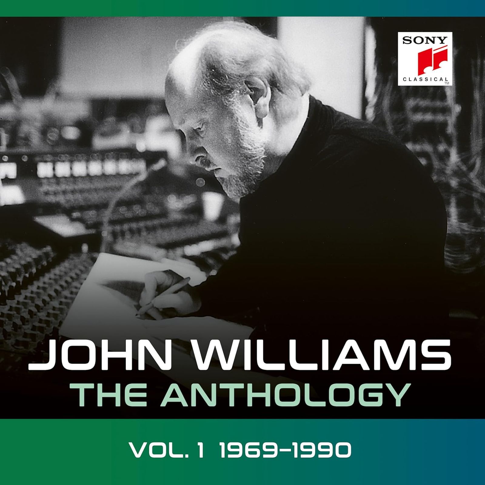 Detalle de la portada de la caja con el volumen 1 de 'John Williams: The Anthology' (1969-1990).