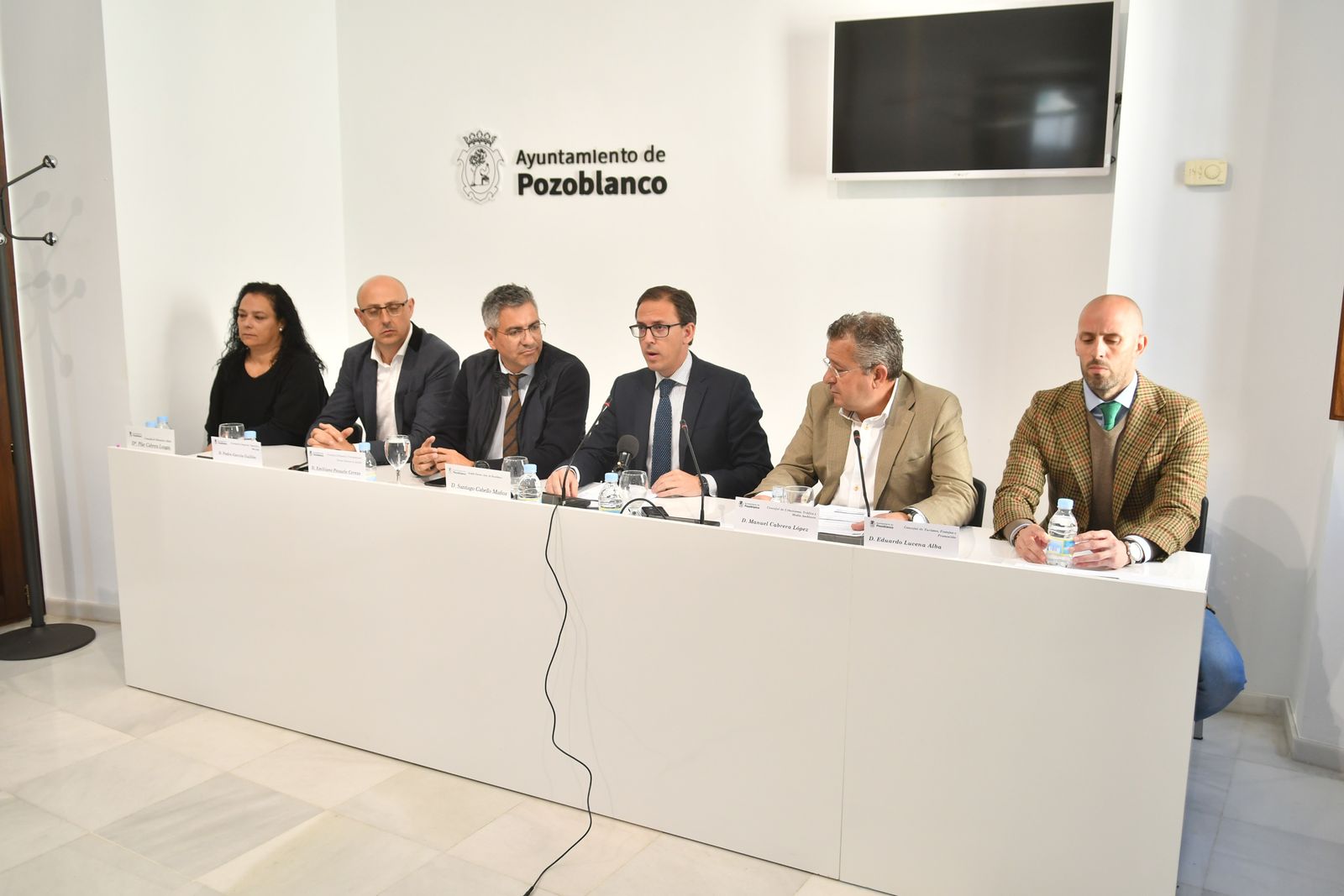 El cogobierno de Pozoblanco, durante la comparecencia pública.