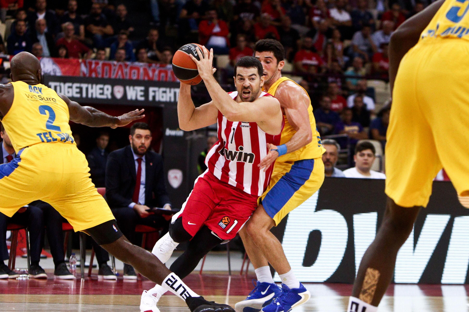 Taylor Rochestie, en acción en un partido de Euroliga con el Estrella Roja.