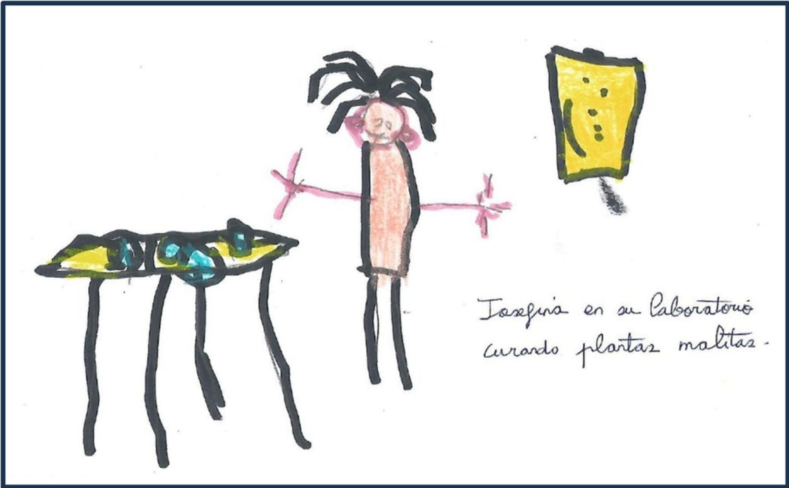 Dibujo de la científica Josefina Sillero realizado por una niña de una escuela infantil de Villafranca de Córdoba.