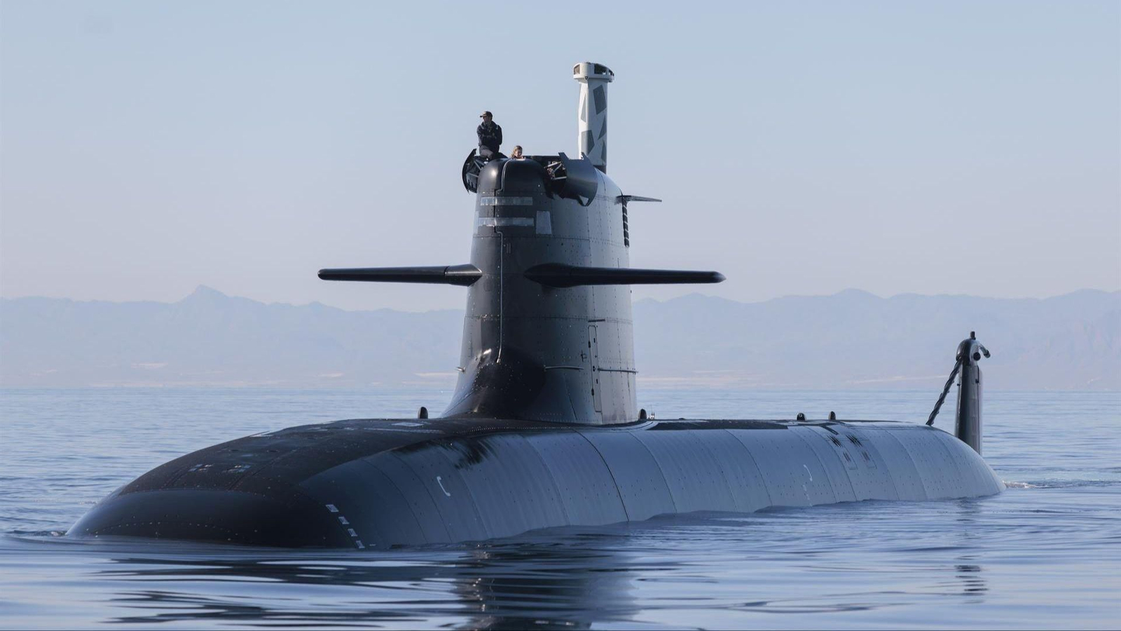 Vista del submarino Isaac Peral (S-81) de Navantia.