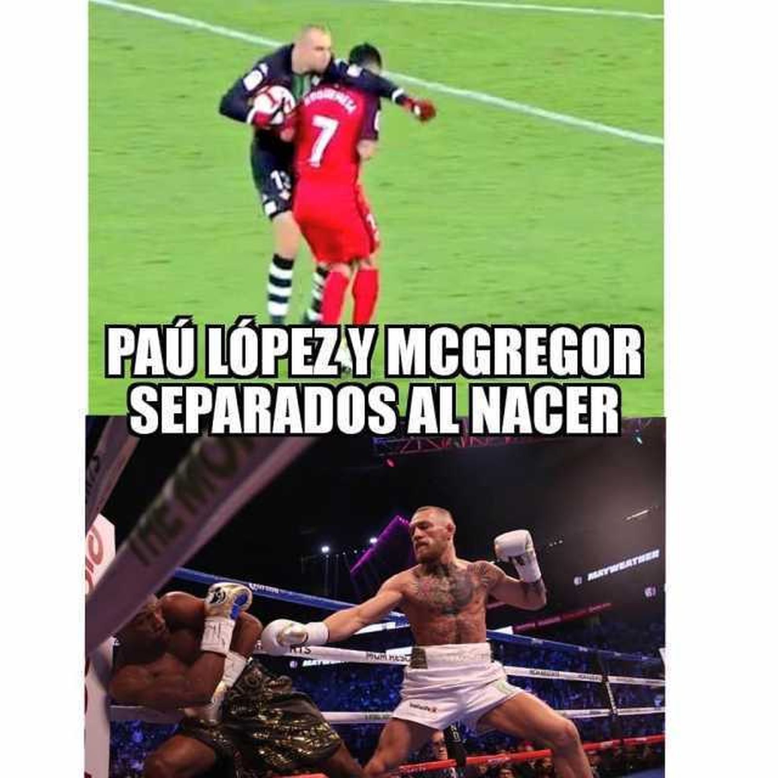 Meme Pau López y Roque Mesa