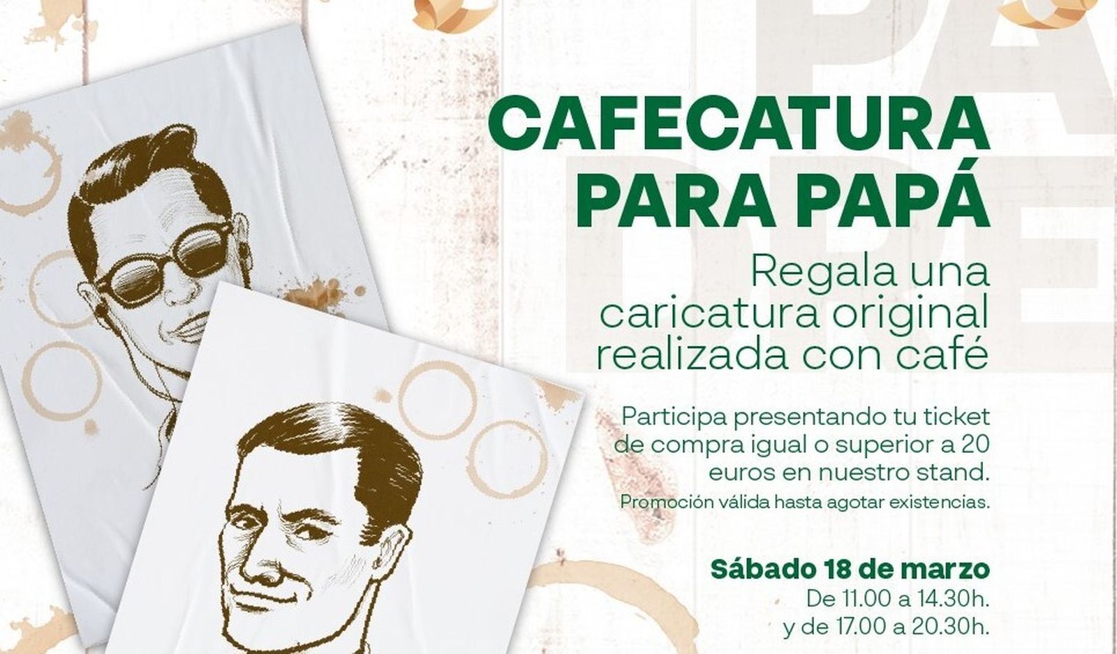 El Paseo celebra el Día del Padre con sorteos y originales caricaturas realizadas con café.