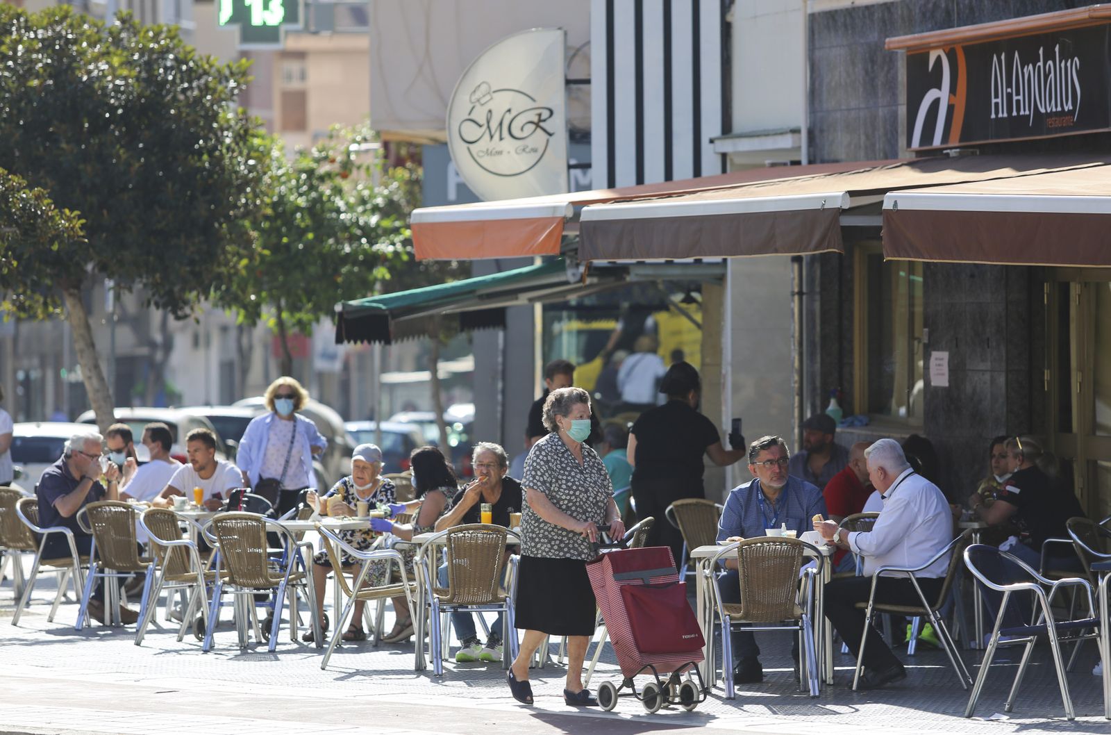 Terraza de un bar en Málaga.