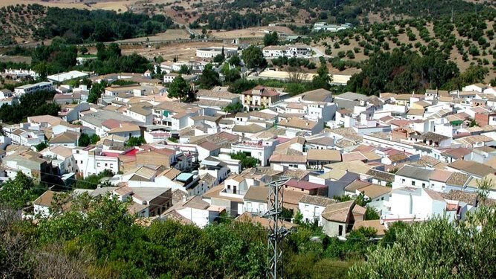 Vista general de El Bosque, pueblo libre de covid.