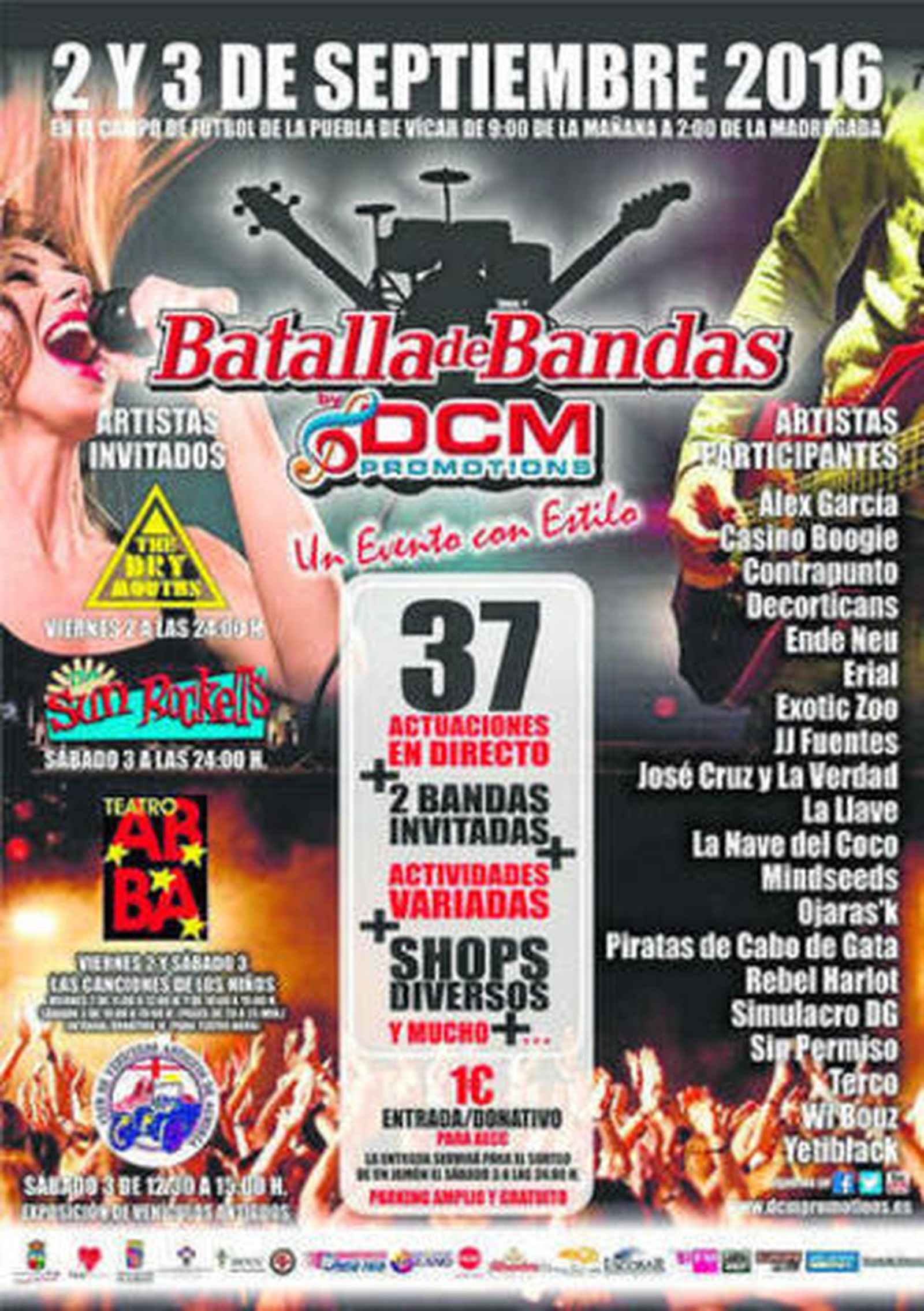 Cartel de la Batalla de Bandas que se inicia hoy en Vícar.