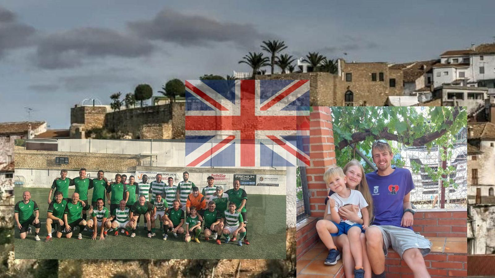 Rocky con su familia y equipo de fúbol en Castillo de Locubín.