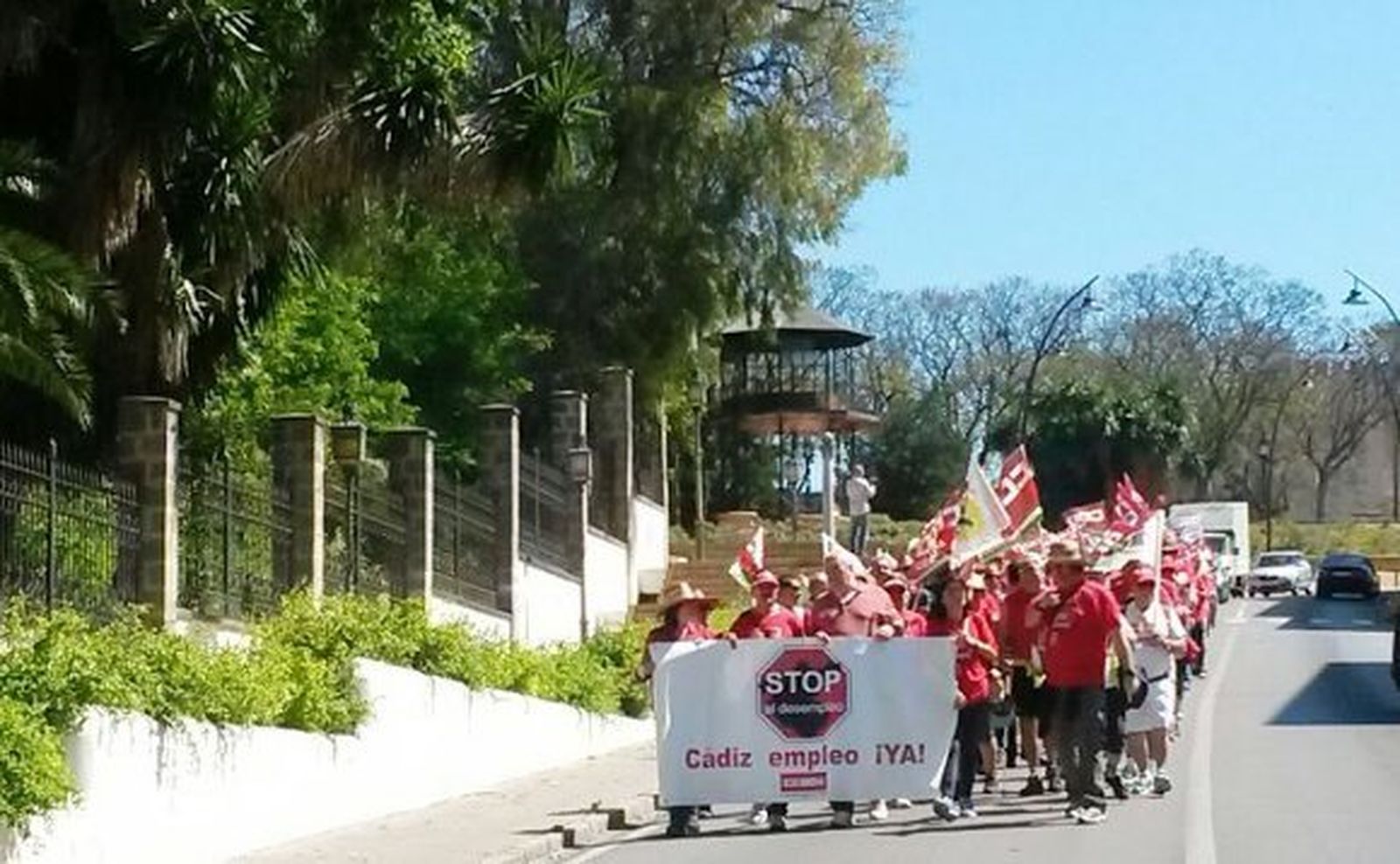 La Marcha por el Empleo parte de Jerez para unirse mañana a la manifestación en Cádiz