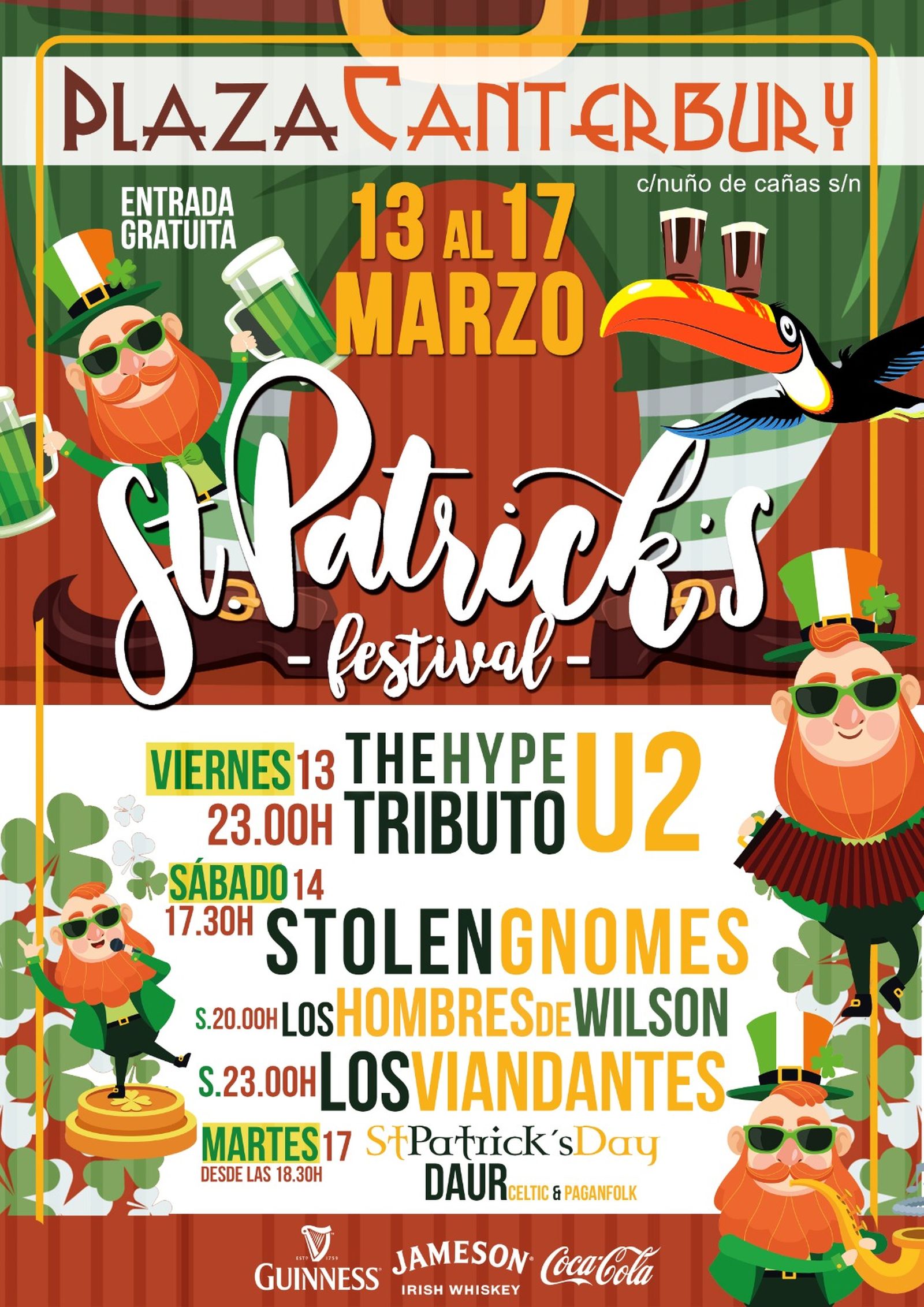Cartel St. Patrick´s en Plaza Canterbury (Jerez).