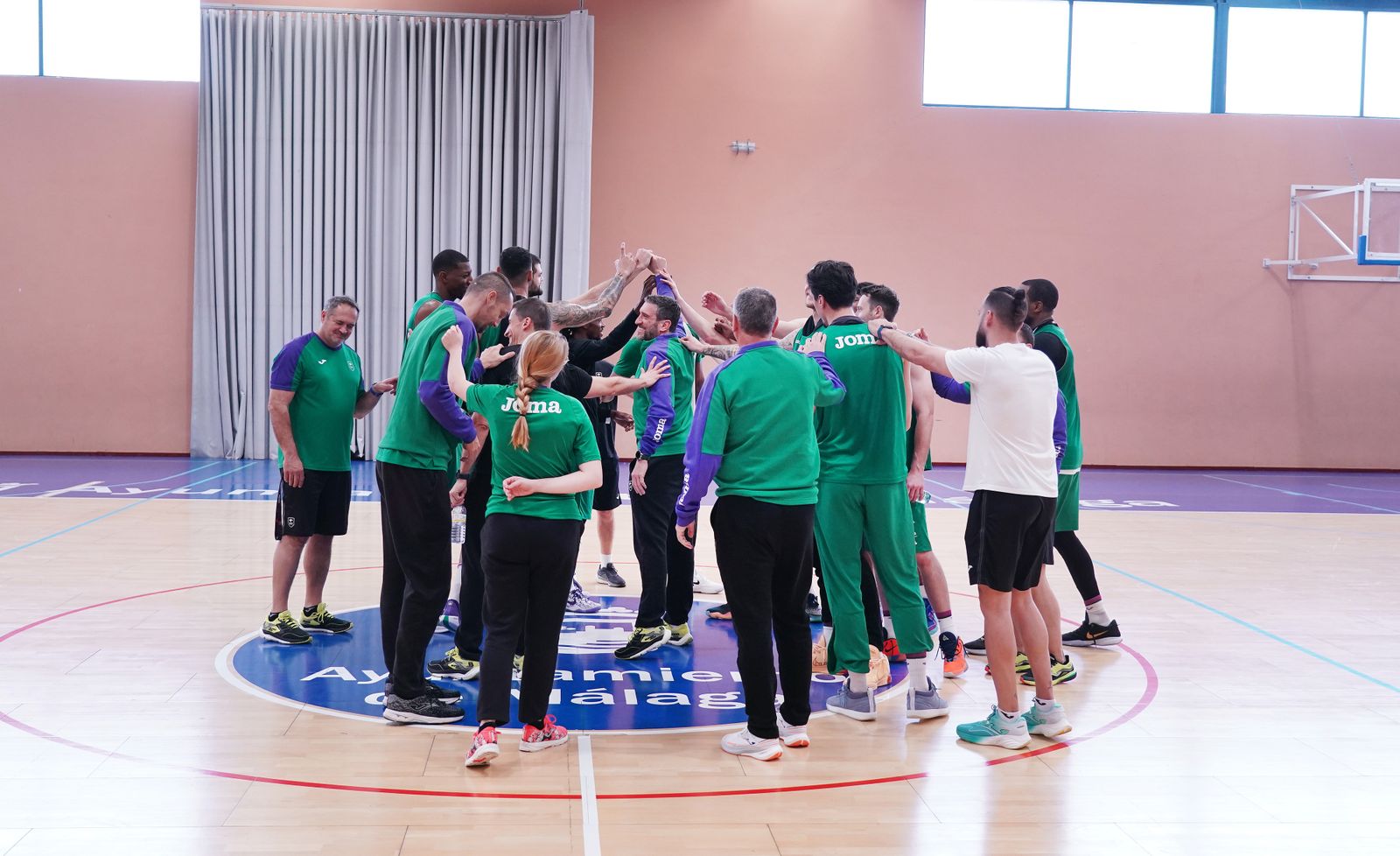El Unicaja, durante el entrenamiento del jueves