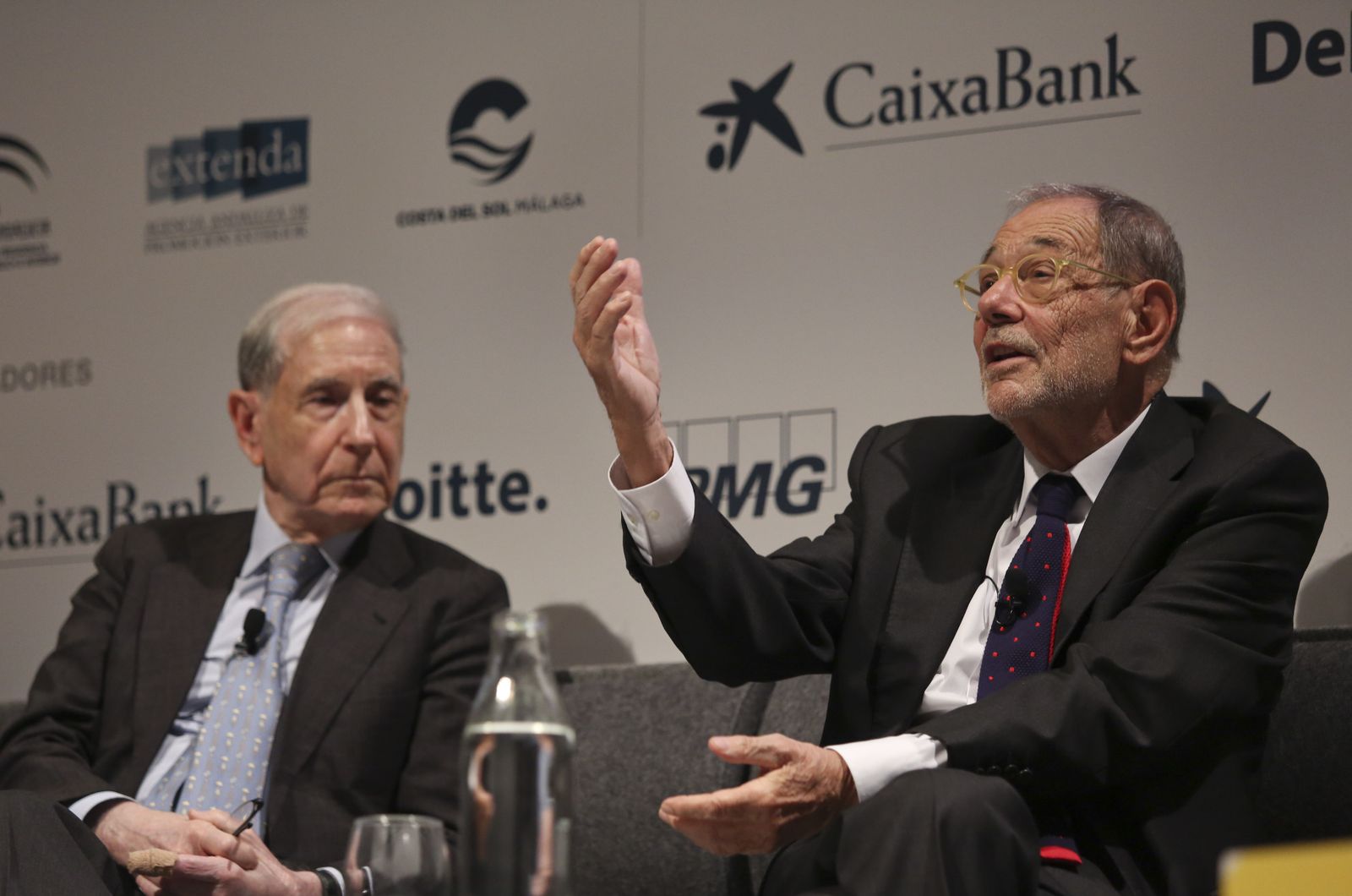 Shlomo Ben-Ami y Javier Solana durante su intervención.