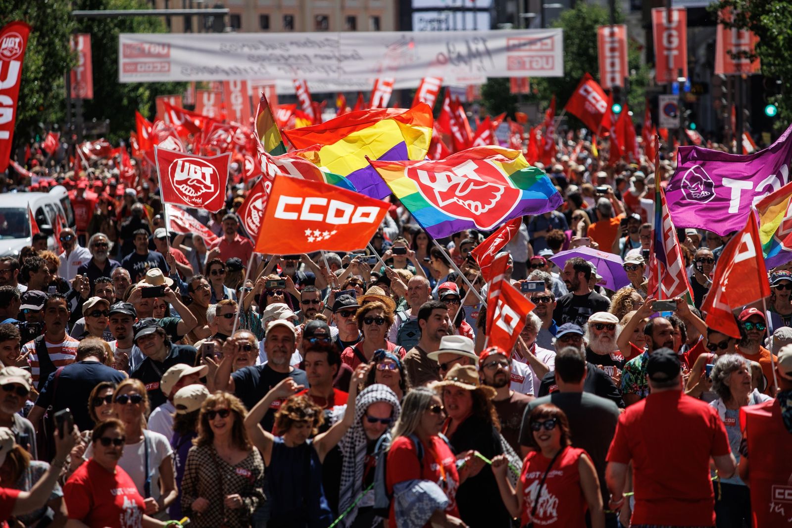 Imagen de la manifestación central convocada por los sindicatos en Madrid