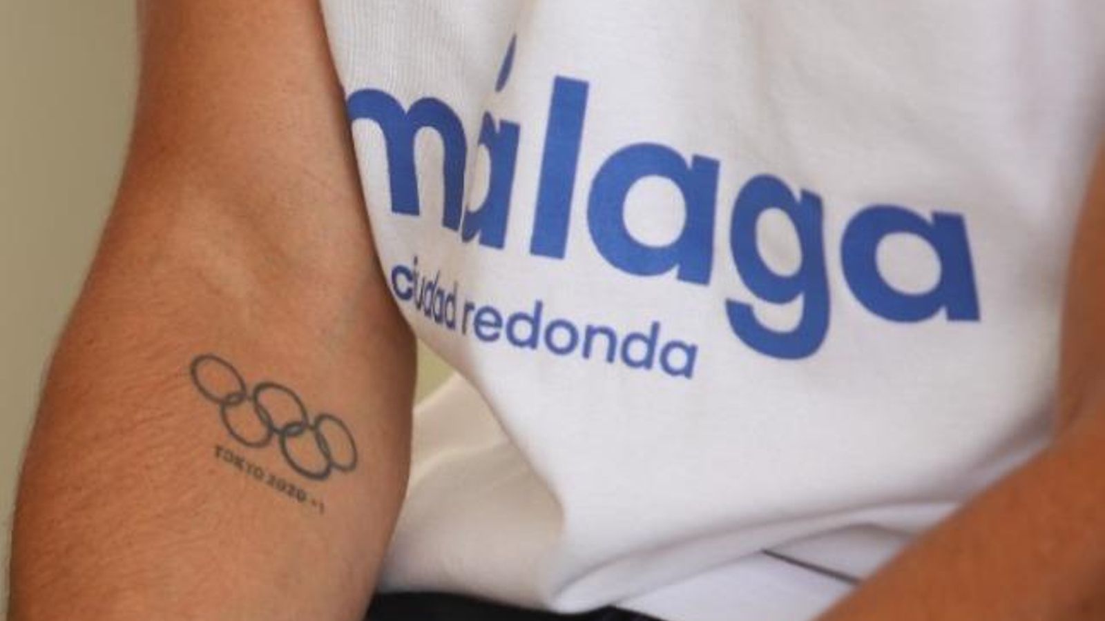 Tatuaje de Damián Quintero sobre los J.J.O.O. de Tokyo 2020.